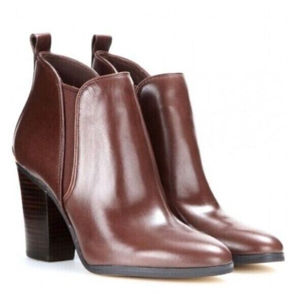 Michael Kors chocolate leather boots size 7 - Picture 1 of 11